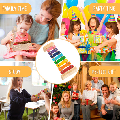 Stoie's Wooden Xylophone for Kids and Toddlers, Kid-Friendly Design, 8 Notes of Rainbow Color, Tuned C-Key Xylophone with Mallets and Music Songbook, Kids Musical Instrument Educational Montessori Toy