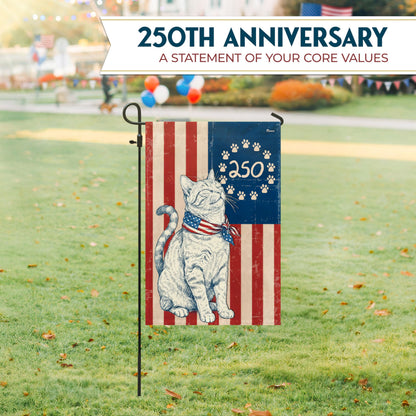 FLAGWIX American Patriotic Cat Garden Flag - Polyester Double-sided Yard Flags For Outside Garden Flag (11.5" x 17.5") - 4th of July Decorations for Home Yard Garden Decor Banner, Gifts For Men Women