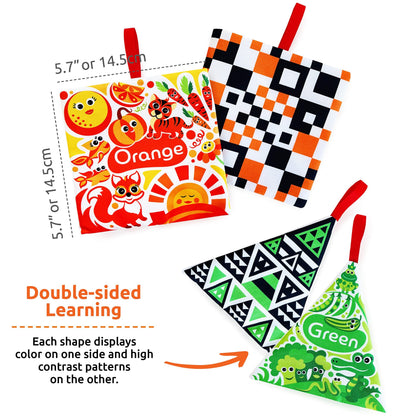 BabyBibi High Contrast Crinkle Paper Shapes - Baby Sensory Toys for Visual Development, Tummy Time - Crib, Stroller & Car Seat Crinkle Toys for Babies & Infants 3 Months+