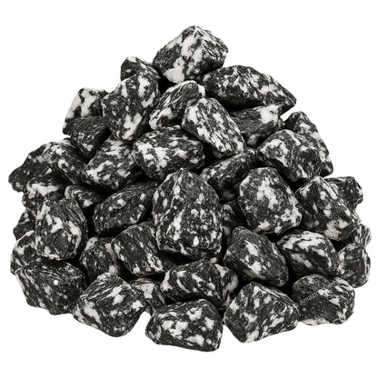 Amazing Gemstone Black & White Tourmaline Raw Crystals and Healing Stones, Natural Rocks for Tumbling - DIY Raw Stones and Crystals, 2 Pieces