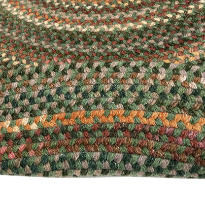 Capel American Heritage Green Multi 2'0"X3'0" Oval Braided Rug