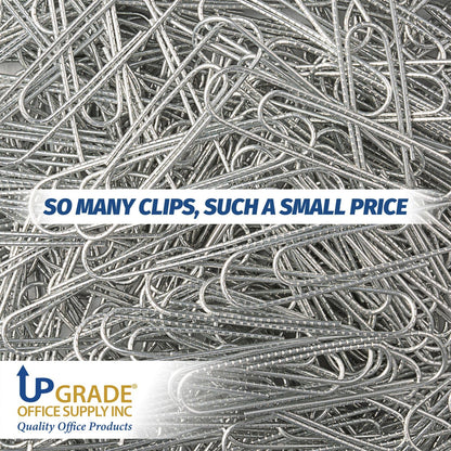 Upgrade Office Supply Jumbo Paper Clips, Non Skid, 1.9 Inch, 1000 Count (10 Boxes of 100), Silver, Made in USA