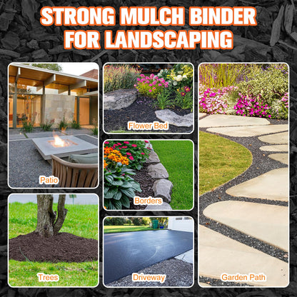 Mulch Binder, Rock Glue for Landscaping, Pea Gravel Binder 2 Gallon Max Cover, Rock Lock Landscape Adhesive for Slopes, Flower Beds, Driveway Edges, Fast Dry & Safe for Plants Pets