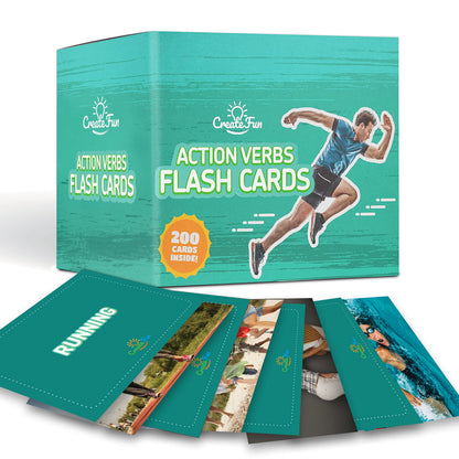 200 Action Verbs Flash Cards - Vocabulary Builder Educational Photo Cards for Speech Therapy, ESL & Homeschooling | Realistic Diverse Pictures for Kids & Adults with Autism, Dementia, Aphasia, SLP