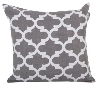 Accent Home Cotton Canvas Throw Cushion Cover Printed Both Side For Home Sofa Couch, Chair Back Seat,4pc pack 18x18" in Color Grey