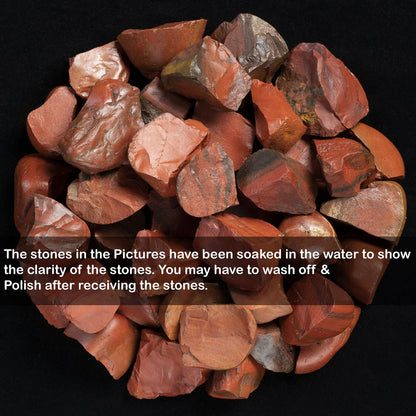Crocon® 1LB Red Jasper Rough Bulk Rocks Natural Stone Spiritual Gifts Raw Gemstone Crystals and Stones Tumbling Cabbing Polishing Gem Mining Chakra Balancing Reiki Healing Home Office Décor