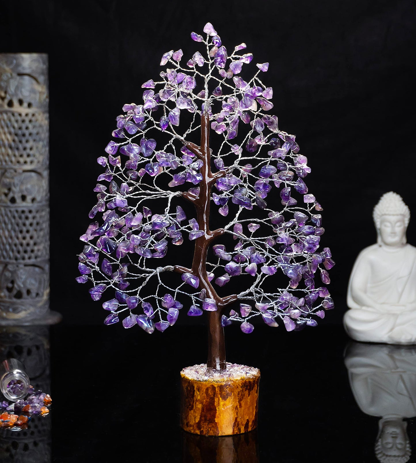 Crocon® Amethyst Crystal Tree of Life Birthday Gifts for Women Men, Friends, Healing Crystals Tree of Life Sister Gift for Her, Home Decor, Gift for Mom, House Warming Gift New Home Unique Gifts Idea