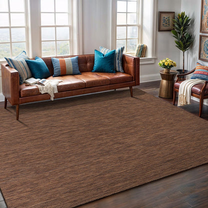 Washable Indoor Outdoor Rug Weather Resistant Carpet Modern Solid for Porch Deck Balcony Backyard Patio Rug 5x7 Gold Brown