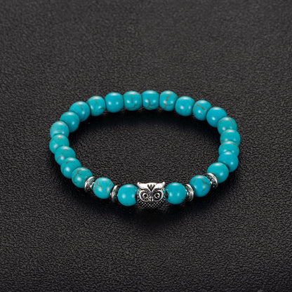 Softones Owl Gifts Owl Bracelets Healing Crystals Bracelet for Women Men Spiritual Energy Beaded Bracelet Set Gifts