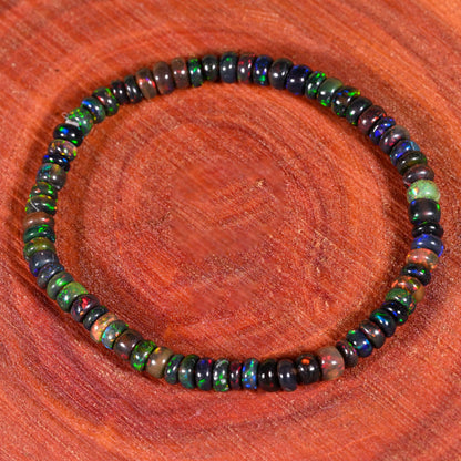 GEMS OF BAY Opal Bracelet (9 Inches, Black)