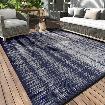 MontVoo Outdoor Rug Waterproof 5x8 ft Outdoor Patio Rug Mat Reversible Plastic Straw Outside Rug Carpet Outdoor Rugs for RV Camping Picnic Beach Balcony Porch Deck