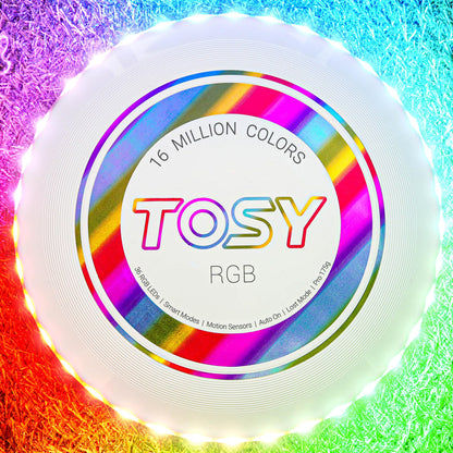 TOSY Bundle of 2 - Flying Disc 108 LEDs - RGB Black + RGB White
