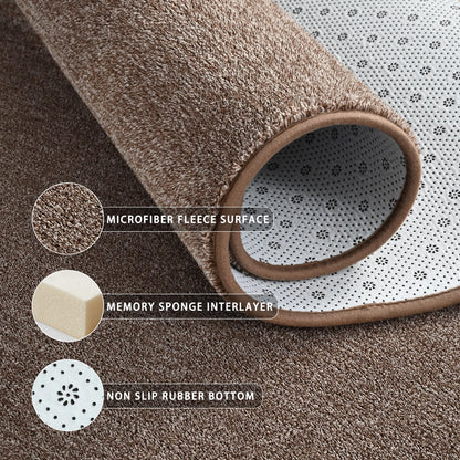 Tepook Soft Rugs for Living Room Bedroom, 4x6 Brown Modern Washable Non-Slip Area Rug, Indoor Memory Foam Carpets for Boys Girls Room Home Decor