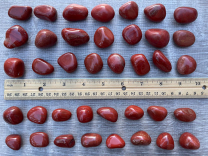 GAF TREASURES 5 Pcs Red Jasper Tumbled Stones, Polished Red Jasper Gemstone, Red Jasper Healing Crystals (Red Jasper)