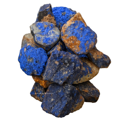 Amazing Gemstone Azurite Crystals and Healing Stones Mineral Specimen - Premium Semi Precious Gem Stones - Healing Crystals Geodes Clusters for Meditation, Chakra Balance, and Energy (S)
