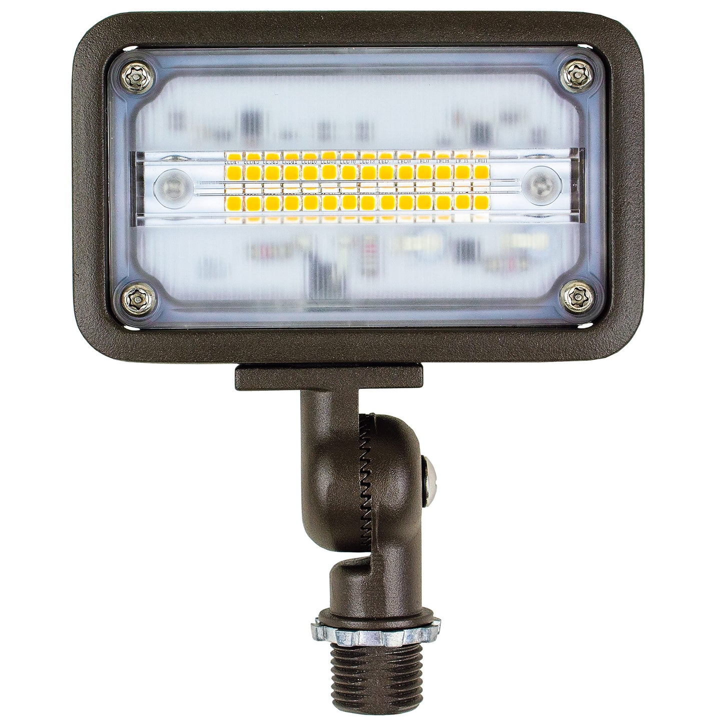 Newhouse Lighting WW15BRZ 16-Watt Outdoor Die-Cast Aluminum LED Wall Wash Flood, Weatherproof Landscape Lighting 1500 Lumens, 3000K Warm White, 120V, 1/2" Knuckle Mount, Bronze