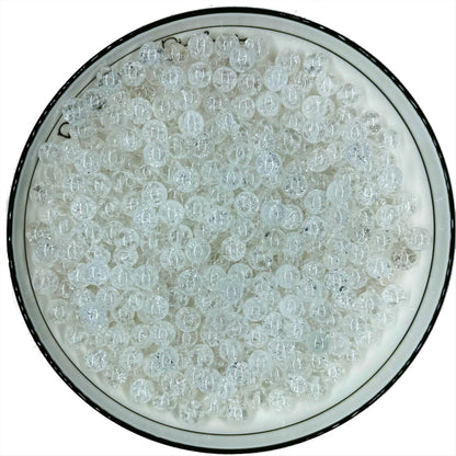 WHNKFB 8mm 50pcs Natural Crackled Clear Quartz Round Beads, Transparent Loose Crystal Beads for Jewelry Making Craft - 4mm 6mm 8mm 10mm Options with Free Elastic Cord