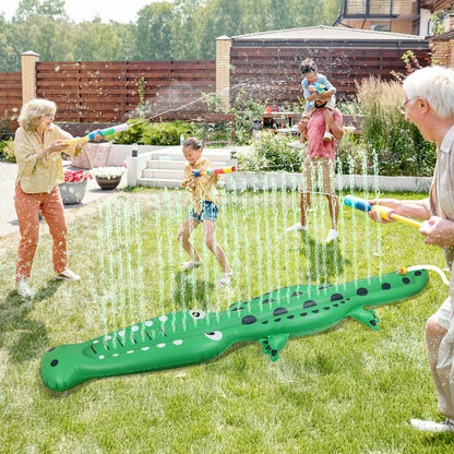 Water Sprinkler for Kids,Large Crocodile Inflatable Sprinkler, Kids Sprinklers for Yard,Outdoor Water Toys Spray Summer Water Play for Boys Girls Dogs Backyard