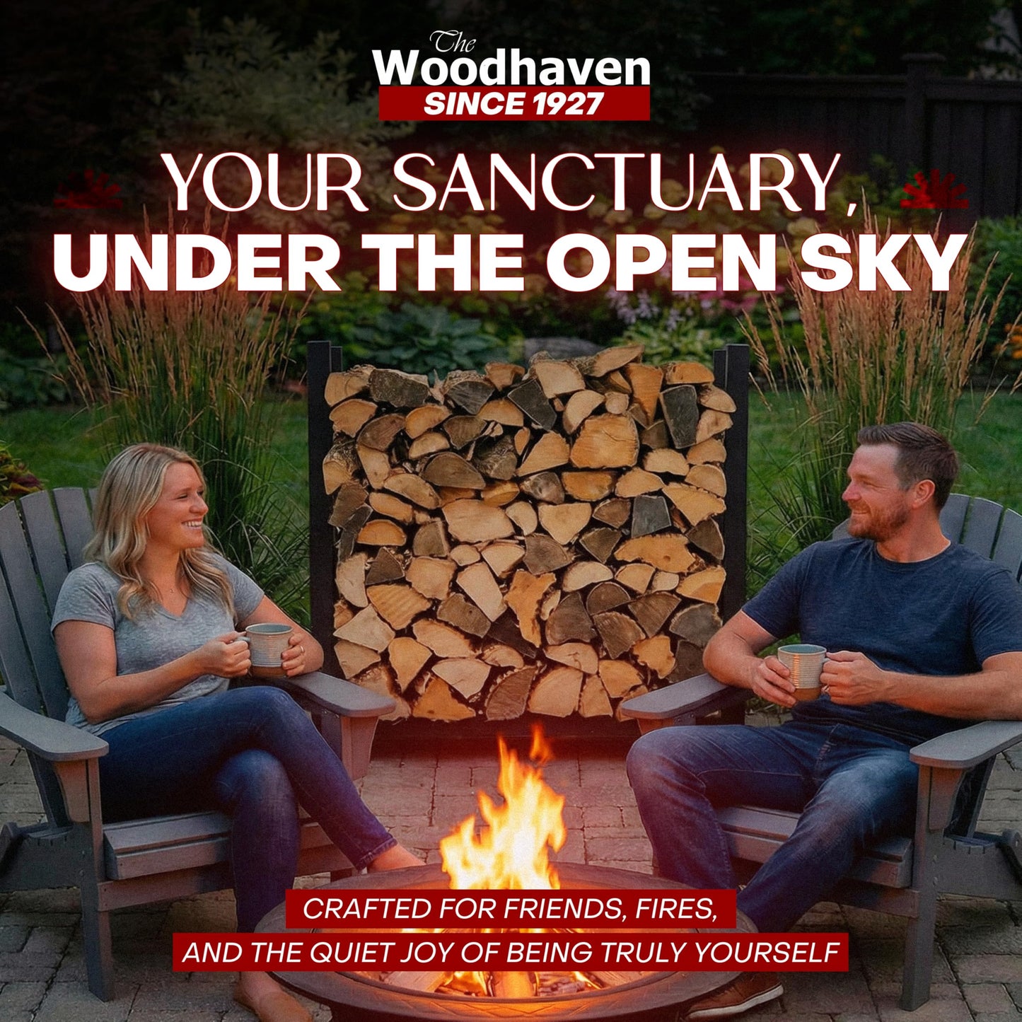 Woodhaven 3-Foot Firewood Rack – Made in USA – 1/8 Cord Raised Lumber Storage Rack – Keeps Wood Dry & Ready – Heavy-Duty Steel, Lifetime Structural Warranty (Without Cover)