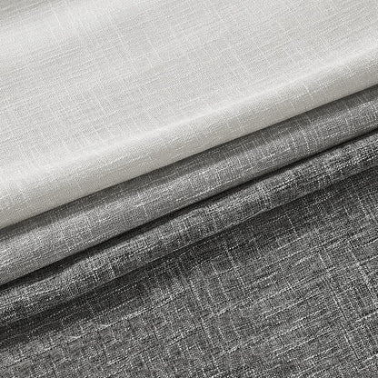 Central Park Ombre Window Curtain Panel Linen Gradient Print on Rayon Blend Fabric Drapery Treatments for Living Room/Bedroom, Cream White to Gray, 40" x 84", Set of 2