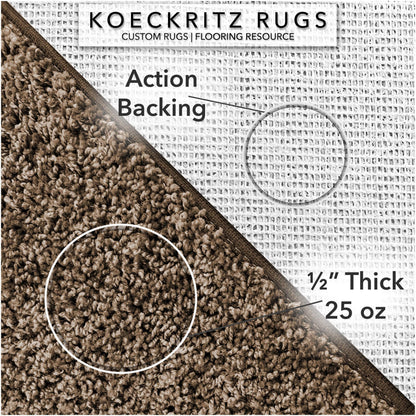 KOECKRITZ Custom Cut-to-Fit Area Rugs Neutral Carpet - Soft Plush Indoor Rugs - Perfect for Living Room, Bedroom, Entryway - Great for Homes, Apartments, Dorms, Kids Room - Sample Rug 6"x 6" Brown