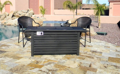 Hiland AFP-RT Propane 50,000 BTU Fire Pit, Retangular, Matte Black