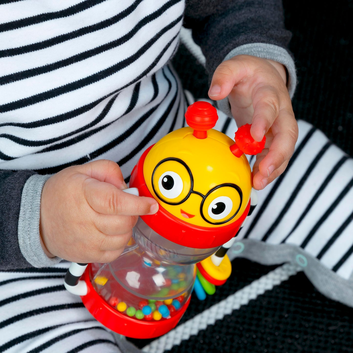 Baby Einstein Cal’s Sensory Shake-up Developmental Activity Rattle Toy, BPA Free, for Infants Ages 3 Months and up