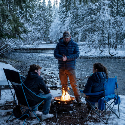 Flame King Smokeless Propane Fire Pit, 19-inch Portable Firebowl, 58K BTU with Self Igniter, Cover, & Carry Straps for RV, Camping, & Outdoor Living