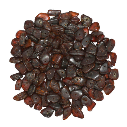 Garnet Pre Drilled Crystal Crushed Chips Beads for Bracelets Making, DIY Handmade Natural Healing Crystals (25 Inch Strand)