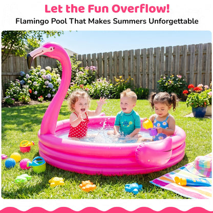 Pink Flamingo Pool Inflatables for Kids 48” - Baby Blow Up Swimming Fun Pool for Kids 1-3 - Summer Outdoor Play Center- Portable Backyard Water Play Pools for Boys & Girls