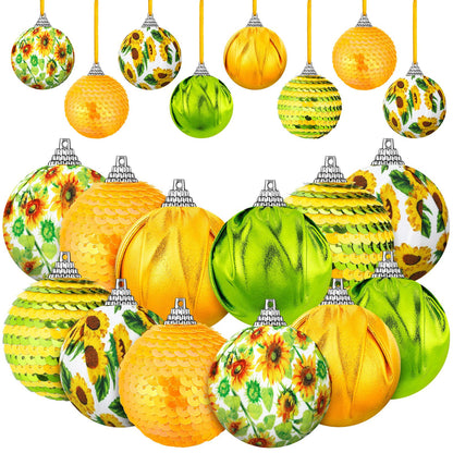 Yuxung 12 Pcs Summer Sunflower Ball Tree Ornaments Sunflower Ball Hanging Ornaments Yellow Honeycomb Balls Tree Decoration for Summer Holiday Theme Birthday Party Favor Supplies