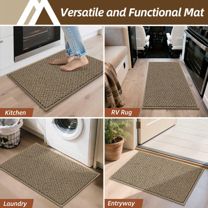 COSY HOMEER Door Mat 17" x 30" Non Slip Absorbent Entryway Rugs Dirt Trapper Doormats Washable Entrance Mats Low Pile Welcome Floor Mat for Front Back Door and Entry Mats,Taupe(Roll Packing)