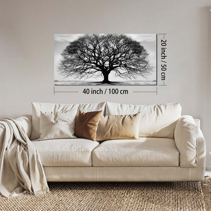Prepeyssee Tree of Life Wall Art Large Artwork Black and White Wall Art Modern Landscape Nature Canvas Prints Decor for Living Room Bedroom Office Ready to Hang 20"x40"