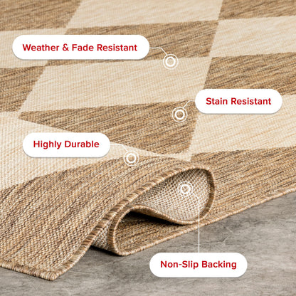 nuLOOM Outdoor Performance Collection Sabina Brown/Ivory, 4' x 6', Soft and Cozy, High Traffic, Stain Resistant, Easy Clean, Durable Area Rug for Indoor/Outdoor Patio, Deck, Porch, Garden, Courtyard