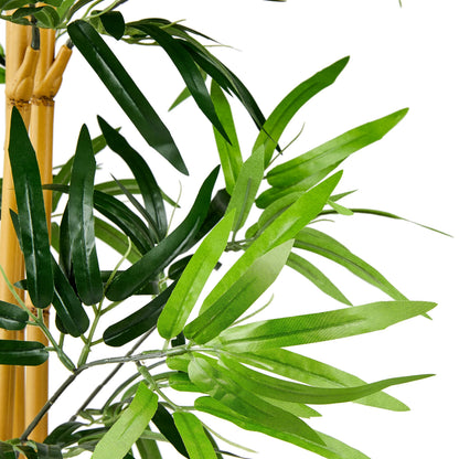 Amazon Basics Artificial Bamboo Plant with Plastic Planter Pot, 39.4", Green, Home Office Decor, Floor Plant