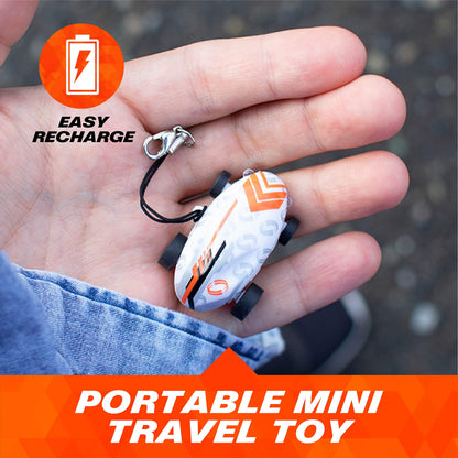 USA Toyz Whipz Micro Racers Toy Cars for Kids - Mini Keychain, Glow in The Dark LED Fast Pocket Racer Fidget Toy, Mini Car Spinner with Racing Stunt Ball, Keychain Clip, and USB Charger