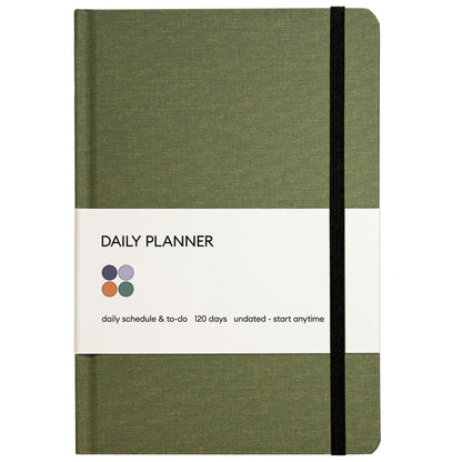 Kunitsa Co. Undated Planner - Hardcover, with Habit Tracker & Goal Setting - Daily, 120 Days, Start Anytime (Forest)