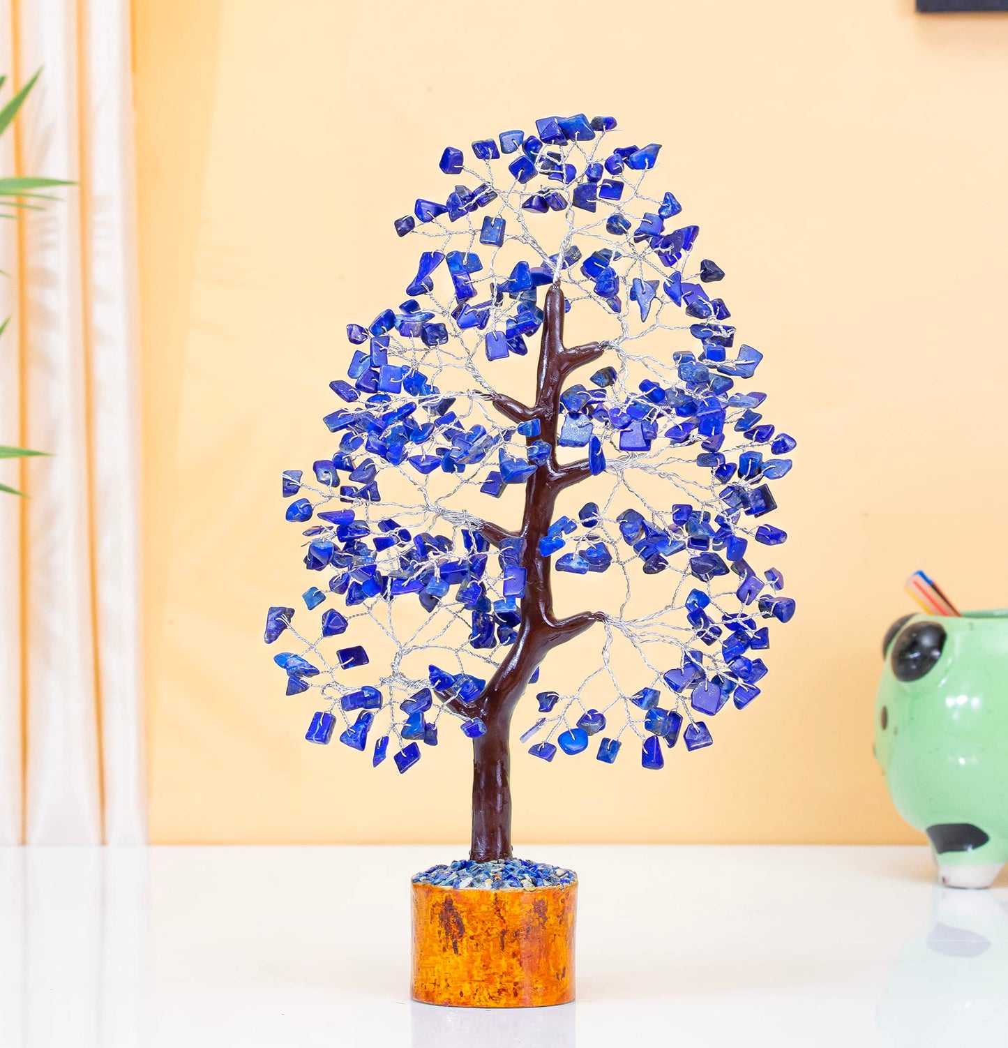 Crocon® Lapis Lazuli Crystal Tree of Life Birthday Gifts for Men, Dad, Friends Healing Crystals Spiritual Blue Shelf Crystal Decor Feng Shui Table Decor Gift for Men Housewarming Home Decor Gift