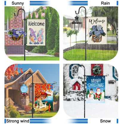 Ottsuls Garden Flag Stand, 2 Pack Heavy Duty Flag Pole Holder with Shepherd Hook for Yard Decoration, 45 INCH Sturdy Yard Flag Post Stake Outdoor Garden Flag Holder for 14''x20'' Flags (Without Flag)