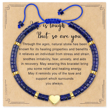 Svovin Inspirational Gifts Bracelets for Women, Healing Natural Stone Bracelets (Lapis Lazuli)