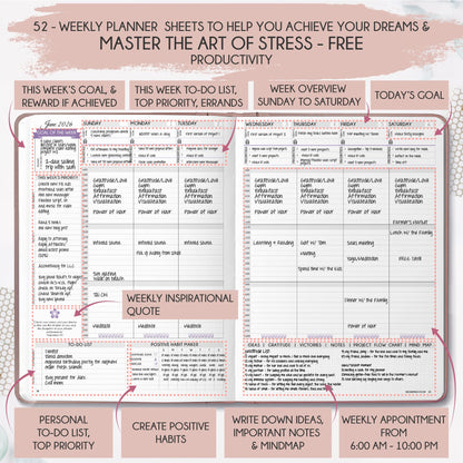 Law of Attraction Planner 2026 Deluxe with Productivity App | Weekly & Monthly Goal-Setting Planner, Life & Gratitude Journal | Include Foldable Vision Board, Gift Box & Stickers