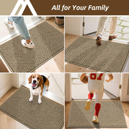 COSY HOMEER Door Mat 20" x 32", Non Slip Absorbent Entryway Rugs, Dirt Trapper Doormats, Washable Entrance Mats, Low Pile Welcome Floor Mat for Front Back Door and Entry Mats,Taupe
