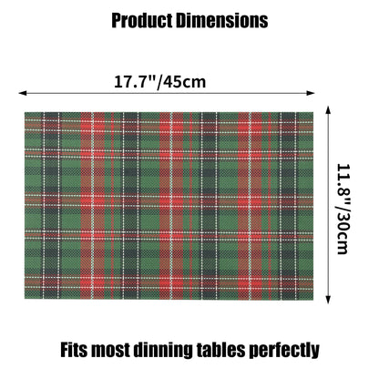 DYLQYL Christmas Placemats Set of 4, Woven Vinyl Washable Table Mats, Heat Resistant Easy Clean Wipeable PVC Place Mats for Dining Table, Kitchen, Indoor & Outdoor Use