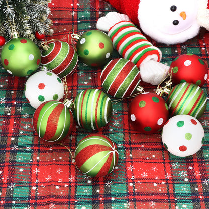 Semato 12 Pcs Christmas Tree Ornaments Decorations Ball, 2.4 Inch Shiny Hanging Bulbs Christmas Tree Decorations Set