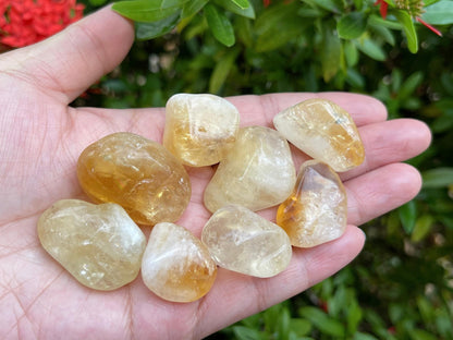 GAF TREASURES 5 Pcs Citrine Tumbled Stones, Polished Citrine Gemstone, Citrine Healing Crystals (Citrine)