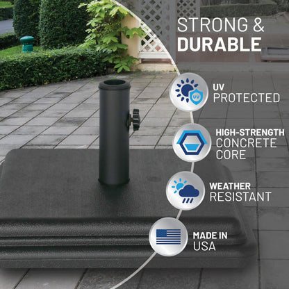 "US Weight 40 Pound Umbrella Base - Weighted Umbrella base For Use With Patio Table – Heavy Duty Base- Made in the USA "