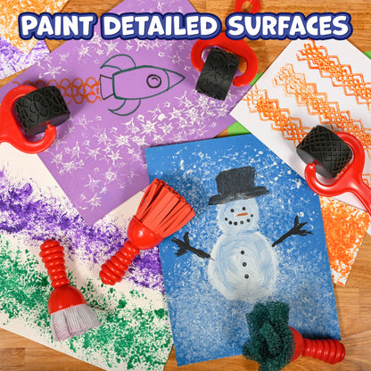 READY 2 LEARN Smudge ‘N’ Roll Paint & Dough Tools - Paint Brushes for Toddlers - Playdough Rollers - Dough Tools for Kids - Art Supplies for Toddlers 1-3
