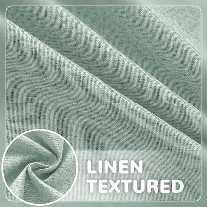 Arfntevss Linen Outdoor Curtains for Patio Waterproof with Zipper Blackout Curtains 2 Panels Top & Bottom Grommet Patio Outdoor Privacy Drape 84 Inch for Gazebo Porch Pergola (110x84, Light Green)