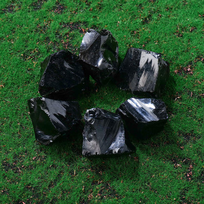 Apengshi 1.2-2'' Obsidian Raw Stone Natural Crystal Healing Crystal and Stone Rough Rocks for Fountain Home Garden Decor Meditation