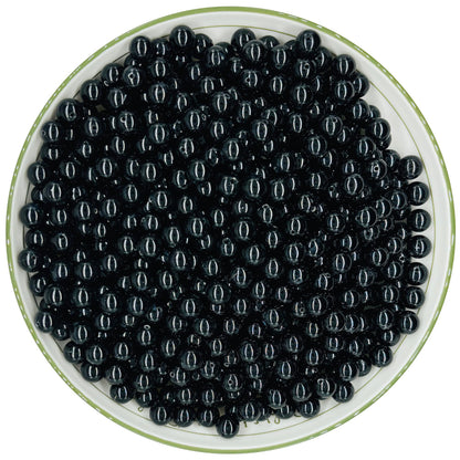 WHNKFB 10mm 50PCS Natural Black Onyx Round Beads, Smooth Polished Agate Loose Beads for Jewelry Making Craft - 4mm 6mm 8mm 10mm Options with Free Elastic Cord